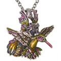 Hummingbird and Fairy Pewter Pendant