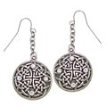 Celtic Crystal Round Pewter Earrings