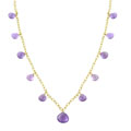 14k Yellow Gold Amethyst 16-inch Drop Necklace