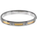 18k Gold Diamond Stainless Steel Bangle Bracelet