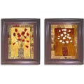 Bagnato Red & White Flowers Framed Canvas Set