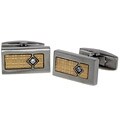Men's 18k Gold Titanium and Diamond Cuff Links