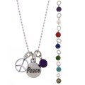 Charming Life Peace Word, Sign and Gem Charm Necklace (7 choices)