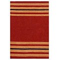 Hand-tufted Heirloom Red Stripe Wool Rug (5' x 8')