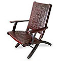 Inca Gods Cedar and Leather Chair (Peru)