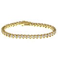 14k Yellow Gold Overlay CZ Diamoness Bracelet