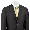 Massimo Genni Men's 2-button Wool Charcoal Suit
