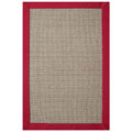 Hand-woven Sisal Red Border Rug (8'9 x 12')