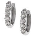 14k White Gold 1ct TDW Diamond Hoop Earrings ( I-J, I1)