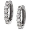 14k White Gold 1 1/2ct TDW Diamond Hoop Earrings ( J, I1 )