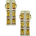18k Yellow Gold Citrine 1/5ct TDW Diamond Earrings