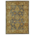 Handmade Antiquities Jewel Blue/ Beige Wool Rug (2' x 3')
