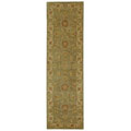Handmade Antiquities Gem Green Wool Runner (2'3 x 10')