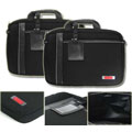 Kroo Black/Grey 15-inch Man-made Leather Laptop Case