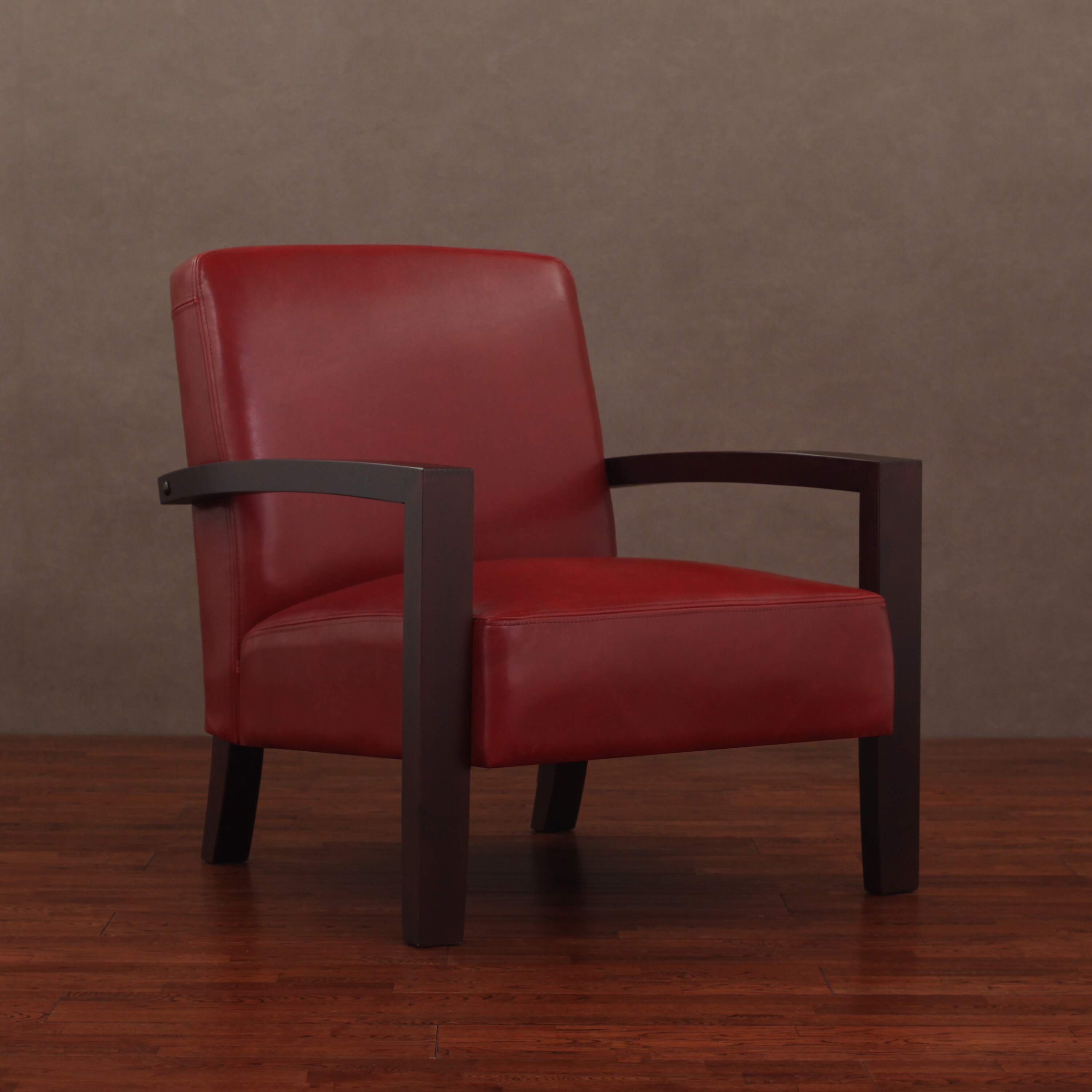 Roadster Burnt Red Leather Lounge Chair