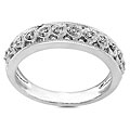 14k White Gold 1/10ct TDW Round Diamond Heart Band (H-I, I1-I2)