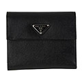 Prada Leather Tri-Fold Wallet with Coin Pocket