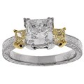 Tacori Platinum CZ and Yellow Diamond Bridal Ring