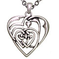 Pewter Heart Medallion Necklace
