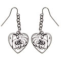 Pewter Heart Medallion Earrings