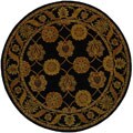 Handmade Heritage Mahal Black Wool Rug (6' Round)