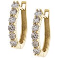 14k Yellow Gold 1 1/2ct TDW Diamond Hoop Earrings ( I-J, I1 )