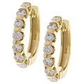 14k Yellow Gold 2ct TDW Diamond Hoop Earrings ( I-J, I1 )