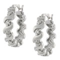 Sterling Silver Diamond Accent S Hoop Earrings