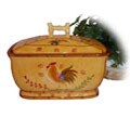 Sunshine Rooster Hand-painted Bread Jar