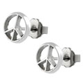 Sterling Silver Peace Sign Stud Earrings