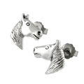 Sterling Silver Horse Head Stud Earrings