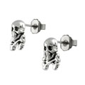 Sterling Silver Skull and Crossbones Stud Earrings