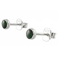 Sterling Silver Marbled Green Stud Earrings