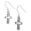 Sterling Silver Cut-out Cross Earrings