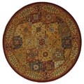 Handmade Diamond Bakhtiari Multi/ Red Wool Rug (8' Round)