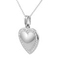 Stainless Steel CZ Polished Heart Necklace