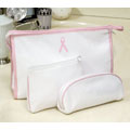 Breast Cancer 3-piece Terry Cloth Cosmetic Bags