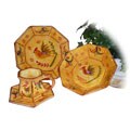 Sunshine Rooster Hand-painted 16-piece Dinnerware Set