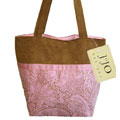 Jo Jo Designs Pink and Chocolate Microsuede Handbag