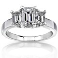 14k White Gold 1 3/4ct TDW Emerald-cut Diamond Engagement Ring ( H-I, SI )