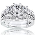 14k White Gold 1ct Round Brilliant Diamond Bridal Set (H-I, I1-I2)