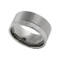 Pipe Shisha Free Interrelated Tip Titanium Comfort Band Pipe-cut Ring with Brushed Finish