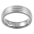 Men's Titanium and Sterling Silver Comfort Band