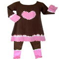 Jo Jo Designs Heart Tie-dye Pink and Brown Outfit