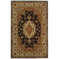 Beneficial data on Persian Wool rug Navy / Ivory Persian Court Treasures Wool / Silk Rug (5' x 8')