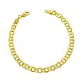 14k Yellow Gold 8-inch Classic Double-hoop Charm Bracelet