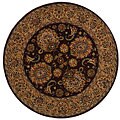 Handmade Persian Court Jewel Red Wool and Silk Rug (4' Round)
