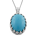 Sterling Silver Turquoise Oval Necklace