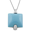 Sterling Silver Turquoise Square Slide Necklace
