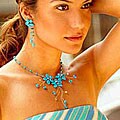 'Blue Floral Cascade' Choker (Thailand)